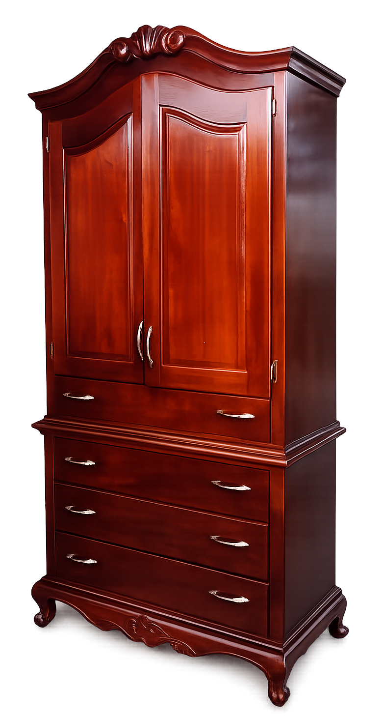 Classic Mahogany Wardrobe with Storage Drawers