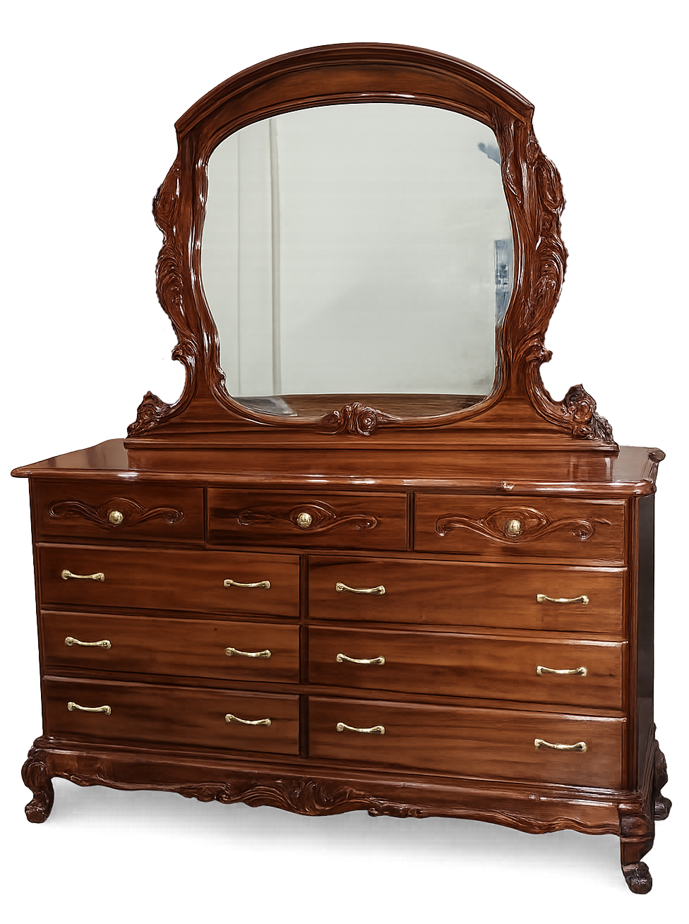 Royal Heritage Carved Dresser with Mirror