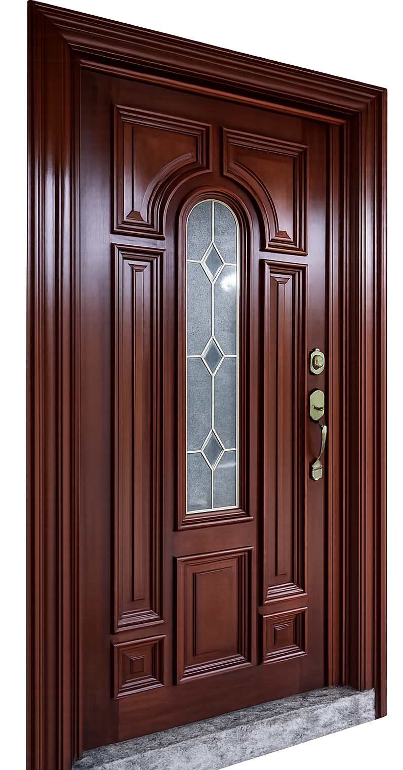 Classic Mahogany Wooden Entrance Door