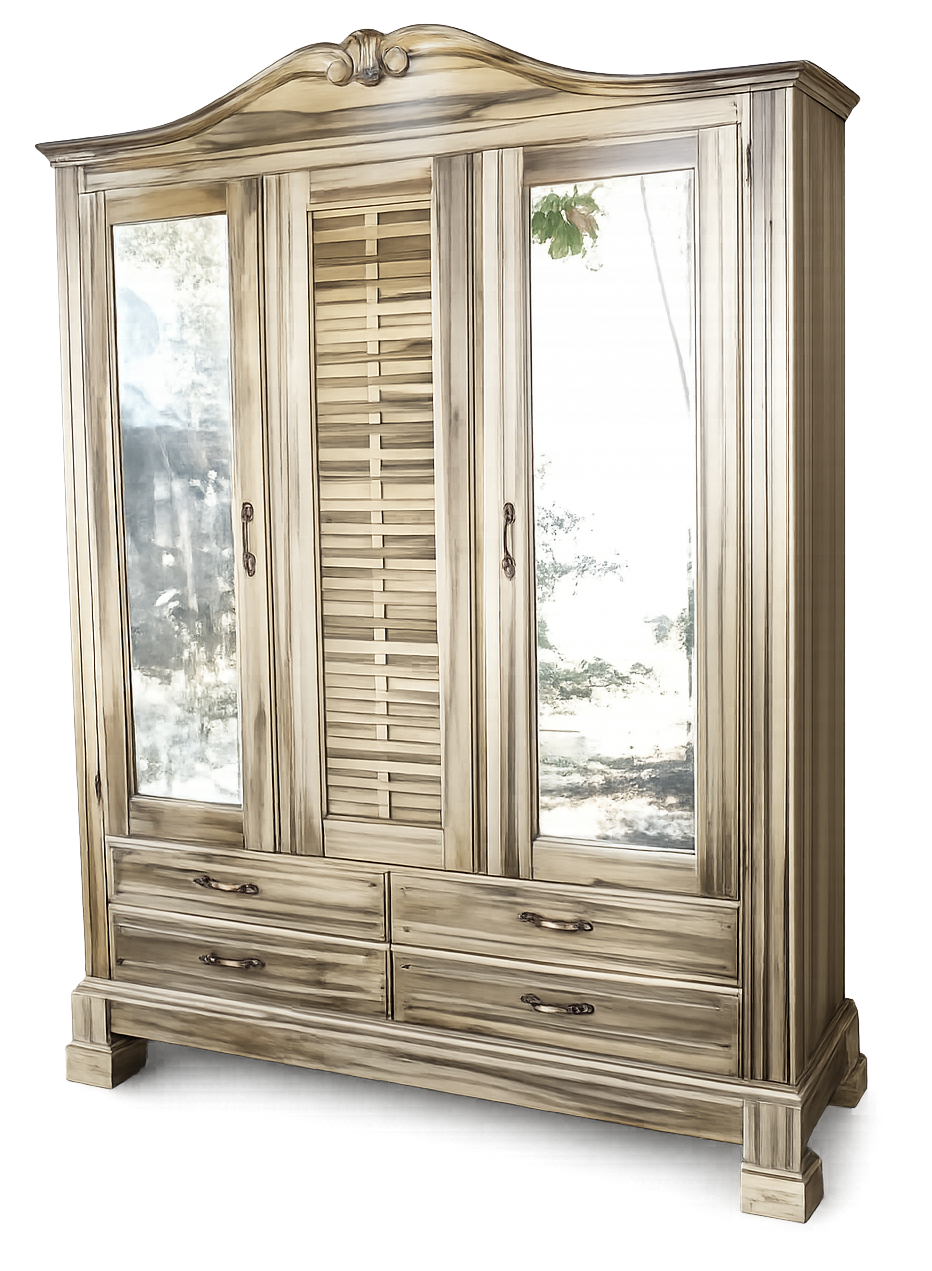 Classic Mirrored Wooden Wardrobe