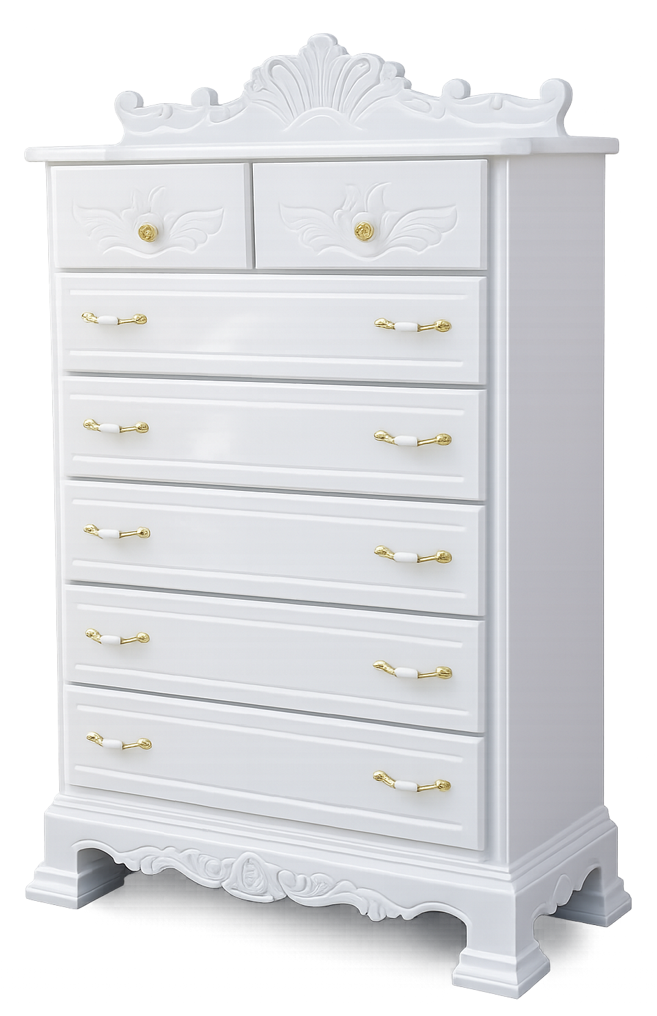 Elegant White Tallboy Chest of Drawers additional view